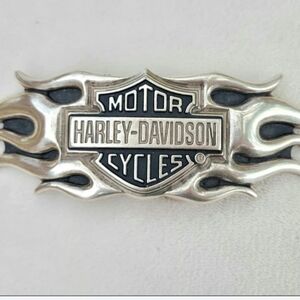 Harley-Davidson Silver and Black Belt Buckle